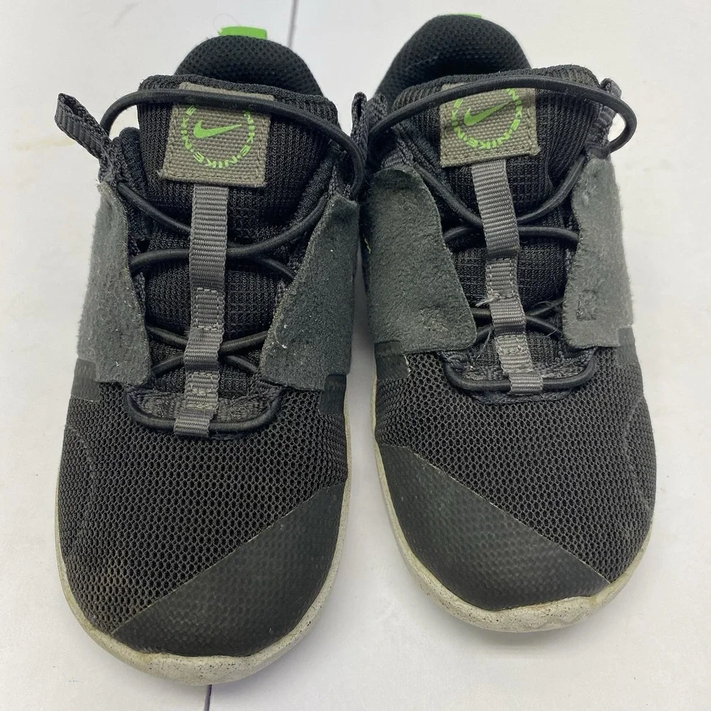 Nike Crater Impact (TD) Kid's 10C Sneakers DB3553-001 Black/Green‎ Boys